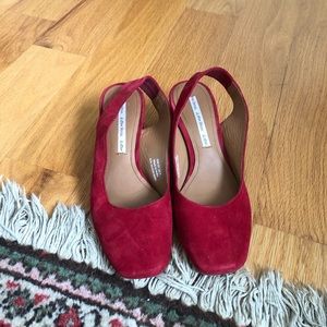 And Other Stories Berry Kitten Heel Mules